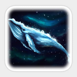 Whale floating in space Sticker